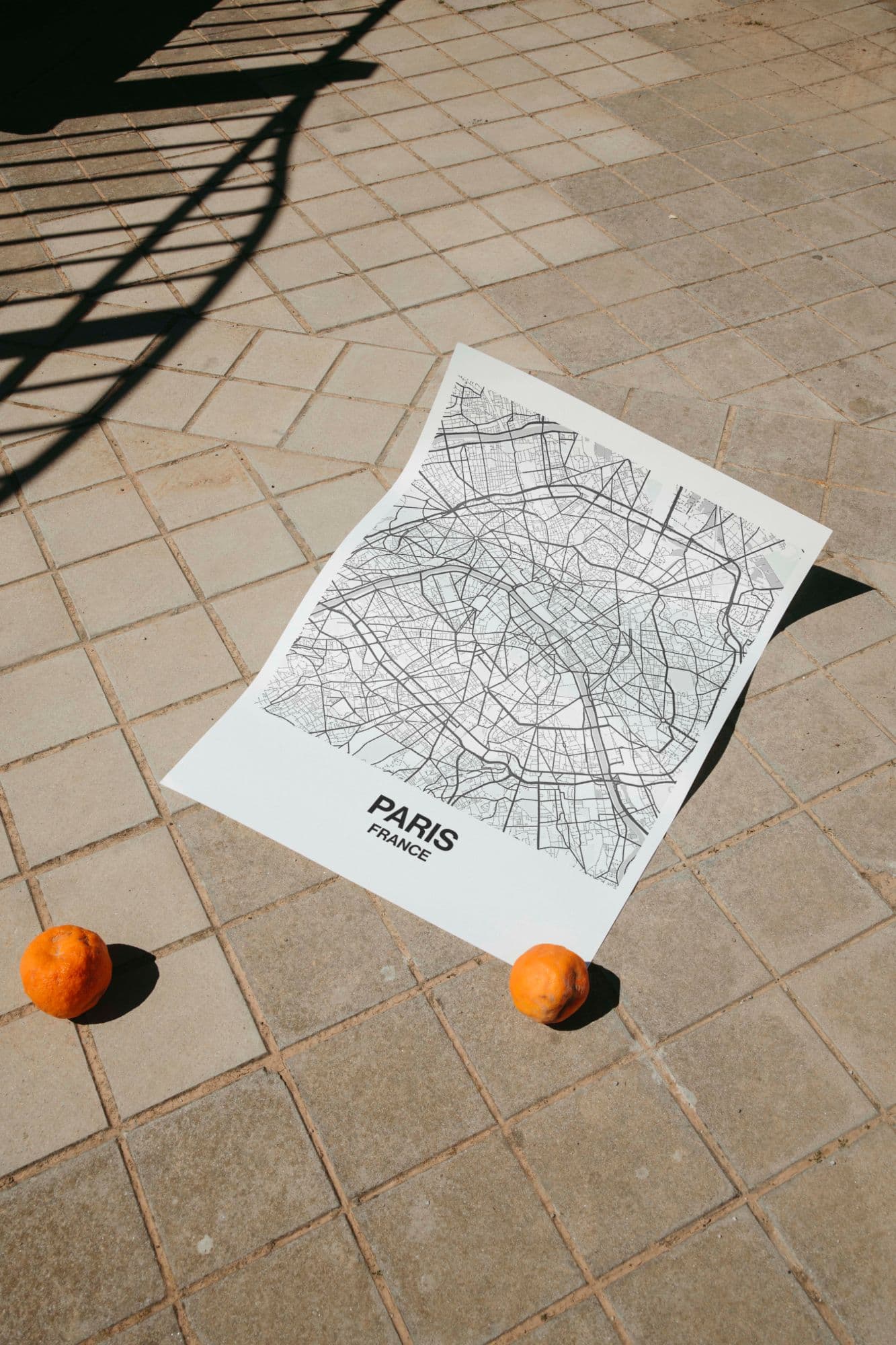 Paris map poster